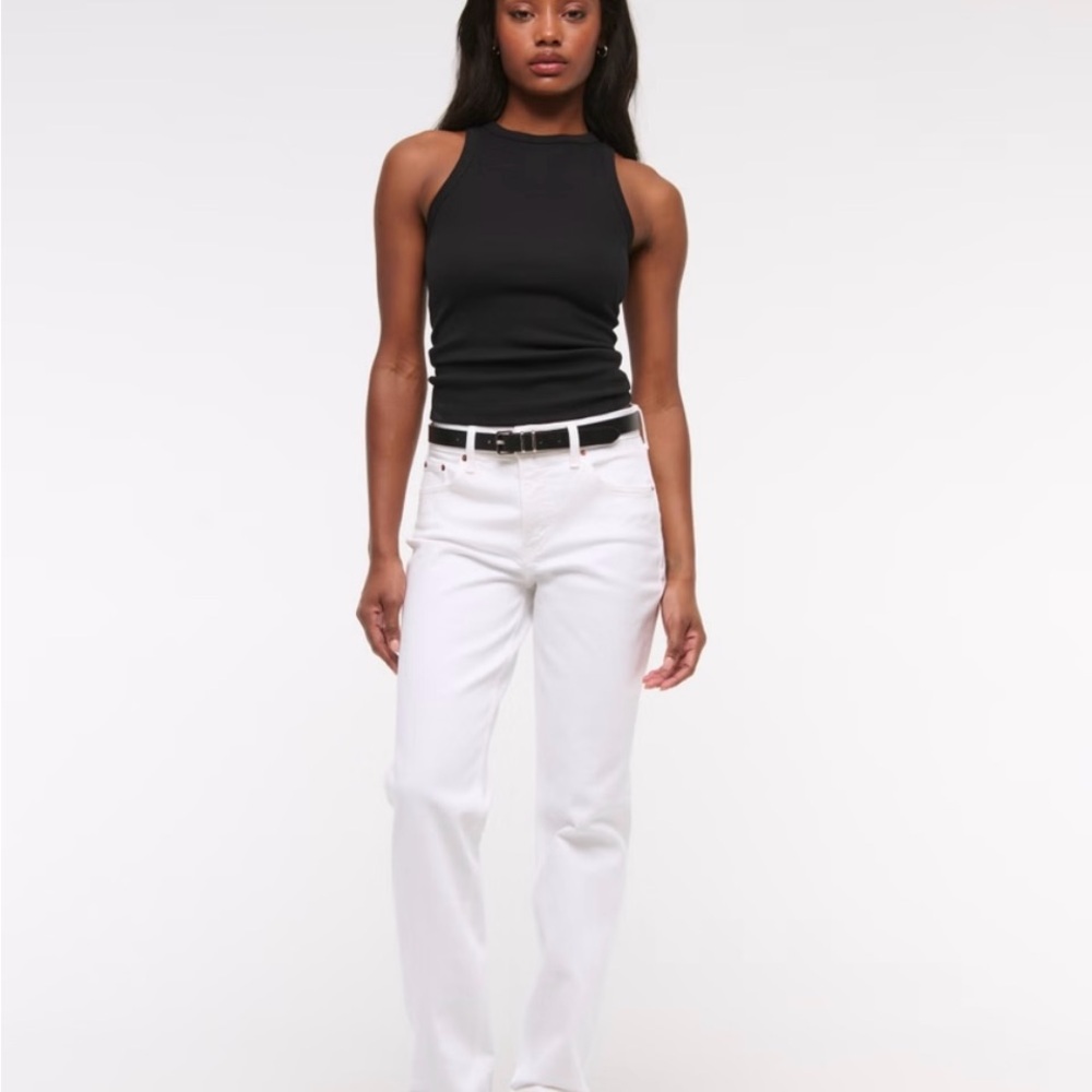 Abercrombie & Fitch White Straight Leg Jeans